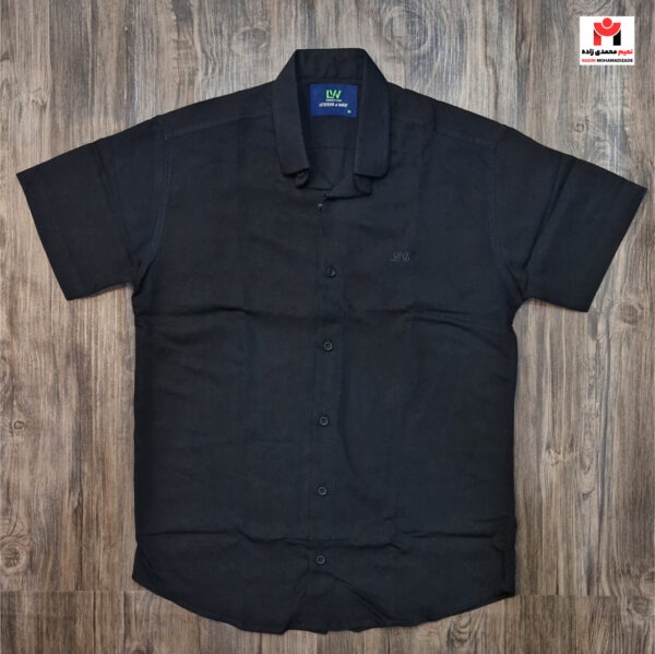 پیراهن آستین کوتاه مردانه مشکی M-2XL